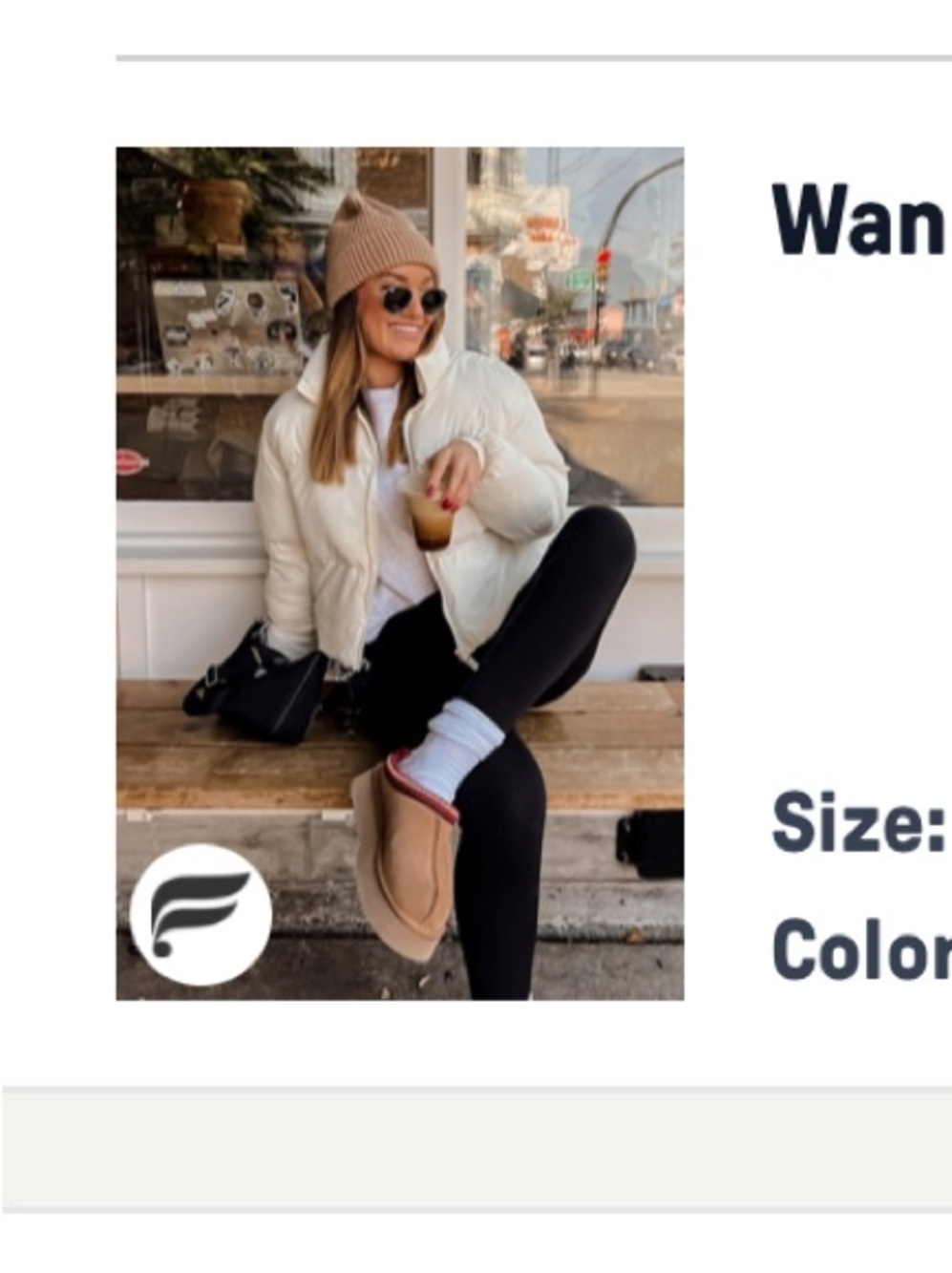 Fabletics Cream Cropped Puffer Jacket | Large - Picture 10 of 10